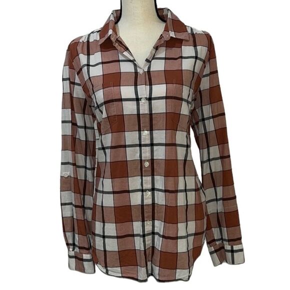 Ann Taylor Factory Relaxed Fit Collared Button Down Blouse - Picture 1 of 12